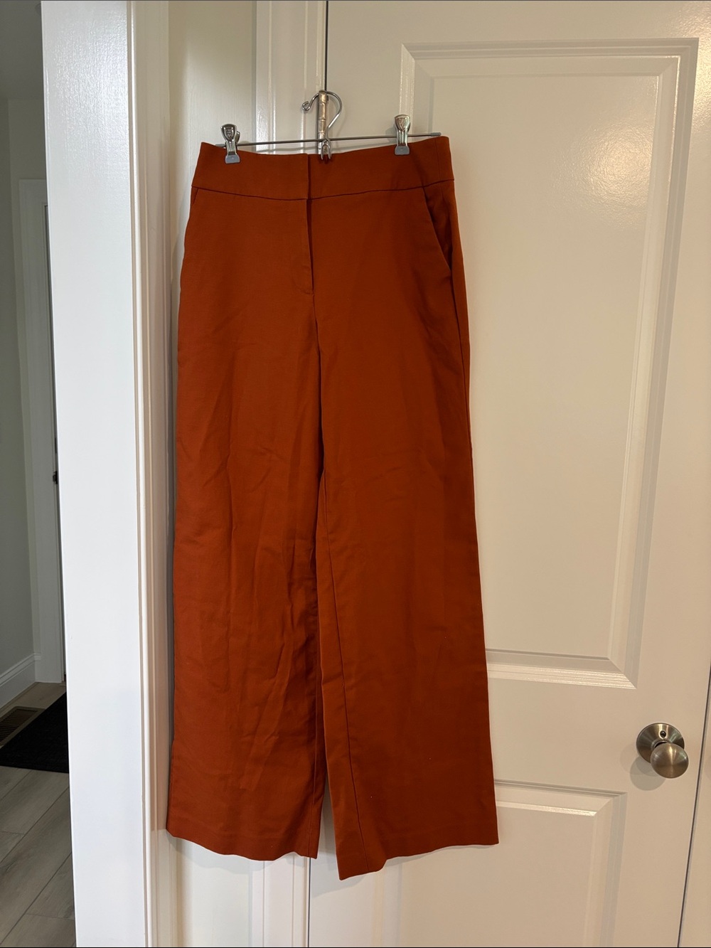 Calvin Klein Wide-Leg Women's Pants in Rust Orange